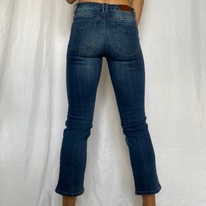 Flared denim jeans! Hits right above the ankle